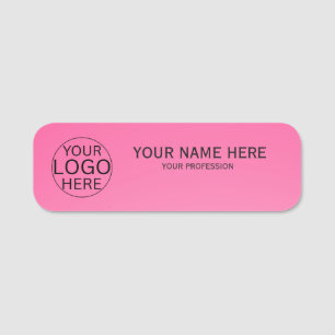 Rustikale Rosafarben-Rosen-Logo Mitarbeiter Namensschild