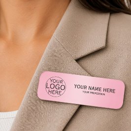 Rustikale Rosafarbene Custom-Logo-Mitarbeiter  Namensschild