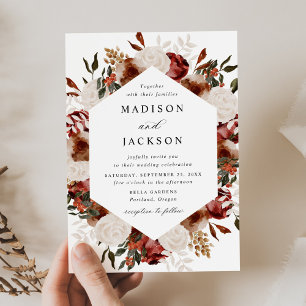 Rustikale Rose aus Burgund und Elfenbeinküste lade Einladung