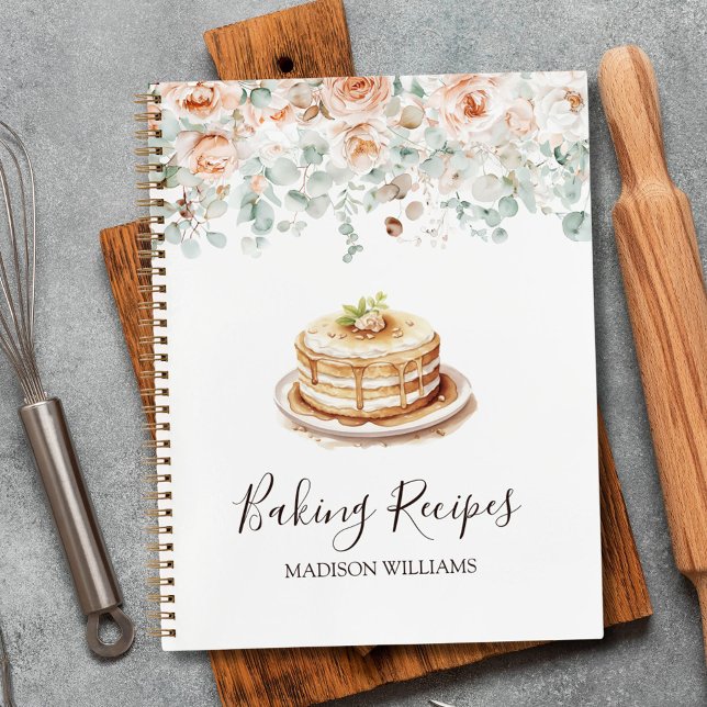 Rustikale Rose Blume Blumengrün Notizbuch (In situ)