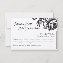 Rustikale Rose-Blume Hochzeiten von RSVP-Karten RSVP Karte