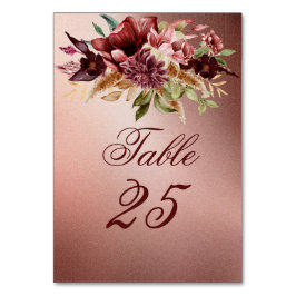 Rustikale Rose Gold Terrakotta Rose Tischnummer