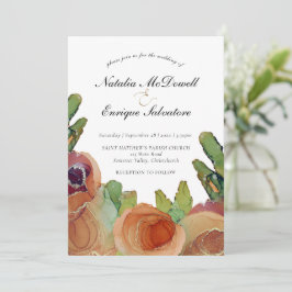 Rustikale Rose Hochzeit Einladung