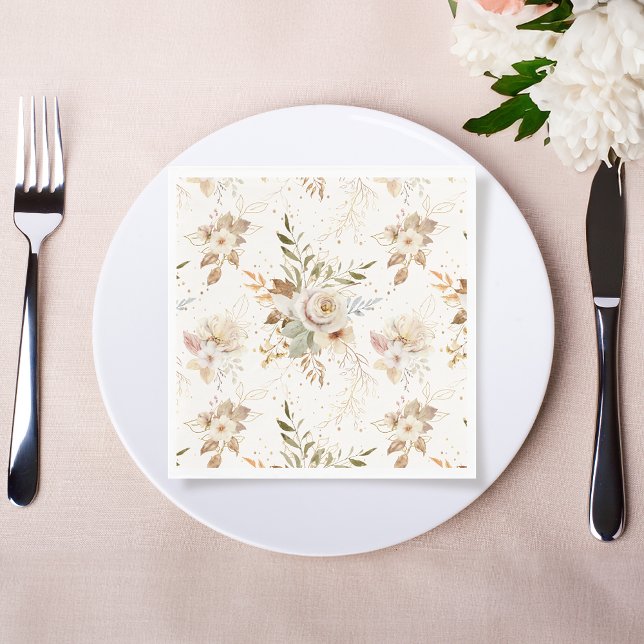 Rustikale Rose im Herbst Wasserfarben Botanisch Serviette (Von Creator hochgeladen)
