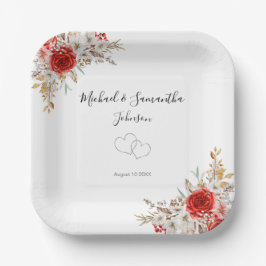 Rustikale Rose Pappteller