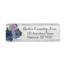 Rustikale Rose Rücksendeadresse Holz und Shabby Ch