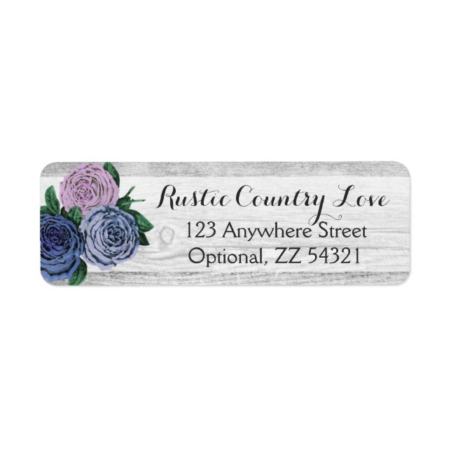 Rustikale Rose Rücksendeadresse Holz und Shabby Ch (Vorne)