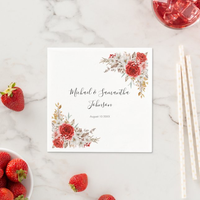 Rustikale Rose Serviette (Beispiel)