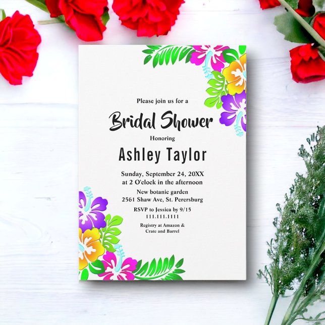 Rustikale Rose Sommerblumengeschmack Brautparty Einladung (Von Creator hochgeladen)