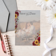 Rustikale Rose und Aster Save the Date
