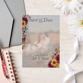 Rustikale Rose und Aster Save the Date