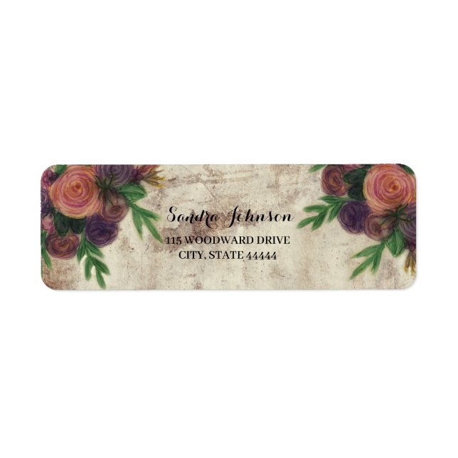 Rustikale Rose und Mason Jar Wedding Label (Vorne)