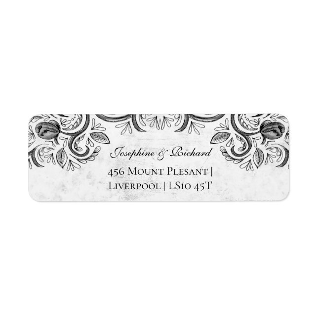 Rustikale Rose Vintag Schwarz-Weiß (Vorne)