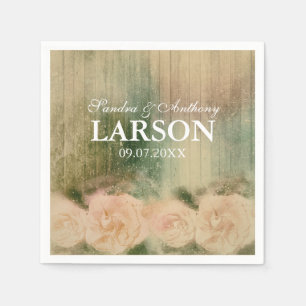 Rustikale Rose Wedding Napkin Serviette