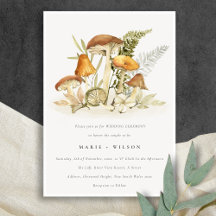 Rustikale Rost Orange Mushroom Fern Foliage Weddin