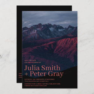 Rustikale Rote Berge Save the Date Einladung