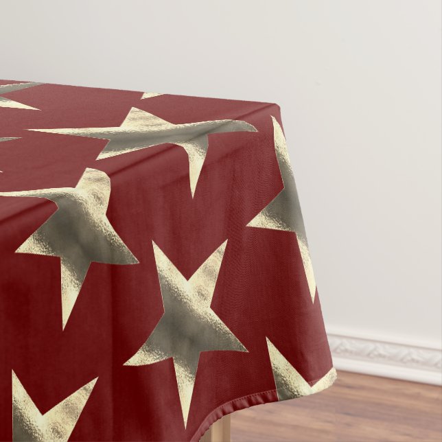Rustikale Rote Braun Sterne Muster Weihnachten Tischdecke (Beispiel)