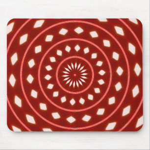 Rustikale rote geometrische Sonnenstrahlen-Abstrak Mousepad