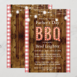 Rustikale Rote Gingham Vatertag GRILLEN Einladung