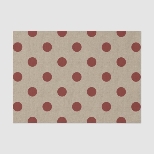 Rustikale Rote Imitate Burlap Polka Dot Muster Seidenpapier (Vorderseite)