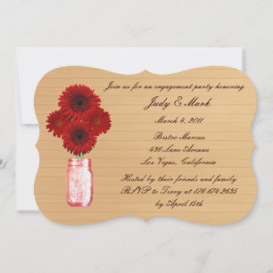 Rustikale rote Mason-Glas-Hochzeitseinladung Einladung