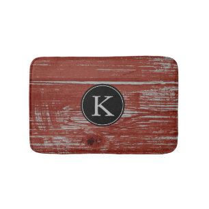 Rustikale rote mit Monogramm Initiale des Badematte