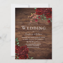 Rustikale Rote Rose Romantische Blumenhochzeit Ein Einladung