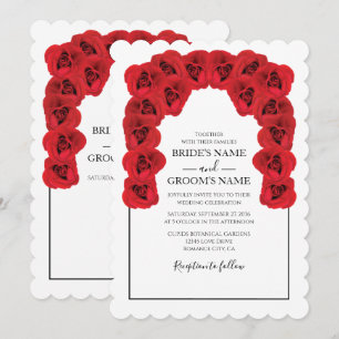 Rustikale rote Rosen Hochzeits Einladungen