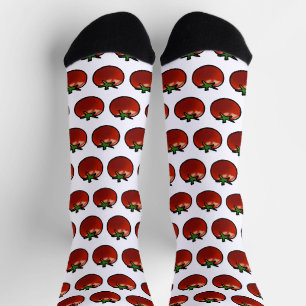 Rustikale rote Tomaten-Botanik-Kunst Socken