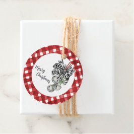 Rustikale Rotkarierte Noël-Anhänger Geschenkanhänger