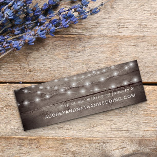 Rustikale RSVP-Hochzeitswebsite   Mini-Karten Mini Visitenkarte