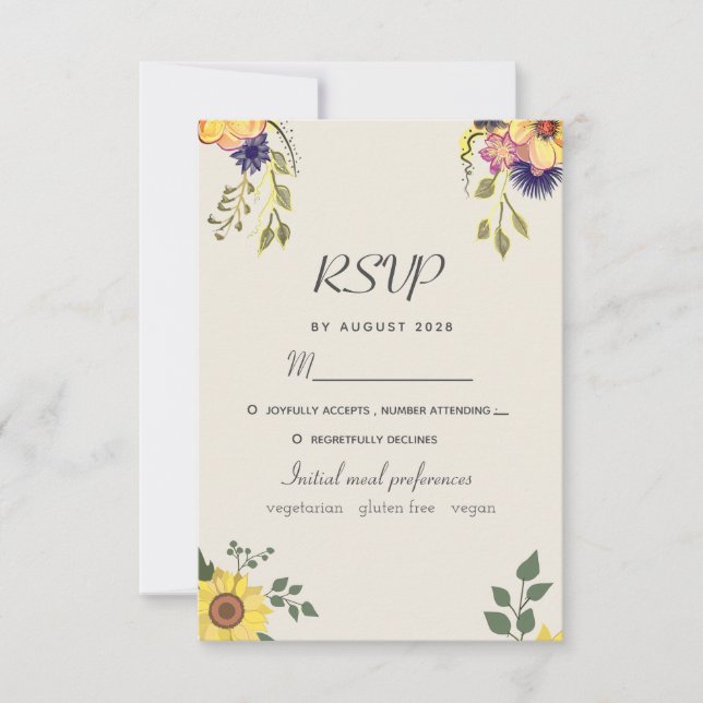 Rustikale RSVP-Karte für Blumenzwiebeln RSVP Karte (Vorderseite)