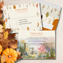 Rustikale RSVP-Karte für die RSVP-Hochzeit im weiß