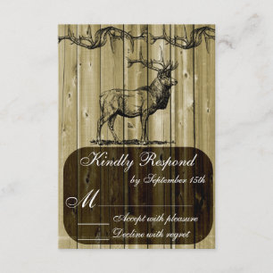 Rustikale RSVP-Karte für Elche und Wildtiere RSVP Karte