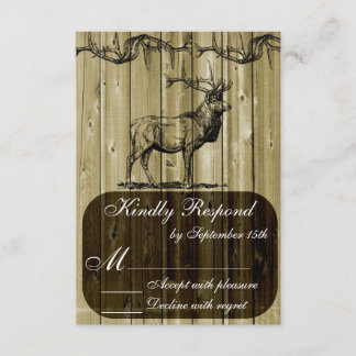 Rustikale RSVP-Karte für Elche und Wildtiere RSVP Karte