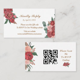 Rustikale RSVP-Karte für Rote Flora Platzkarte