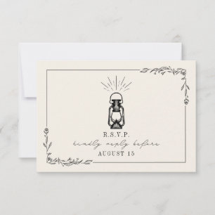 Rustikale RSVP-Karte für Vintage Laterne RSVP Karte