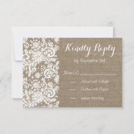 Rustikale RSVP-Karte mit Besteck und Platz für die RSVP Karte
