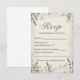 Rustikale RSVP-Karte mit Blumendesign RSVP Karte