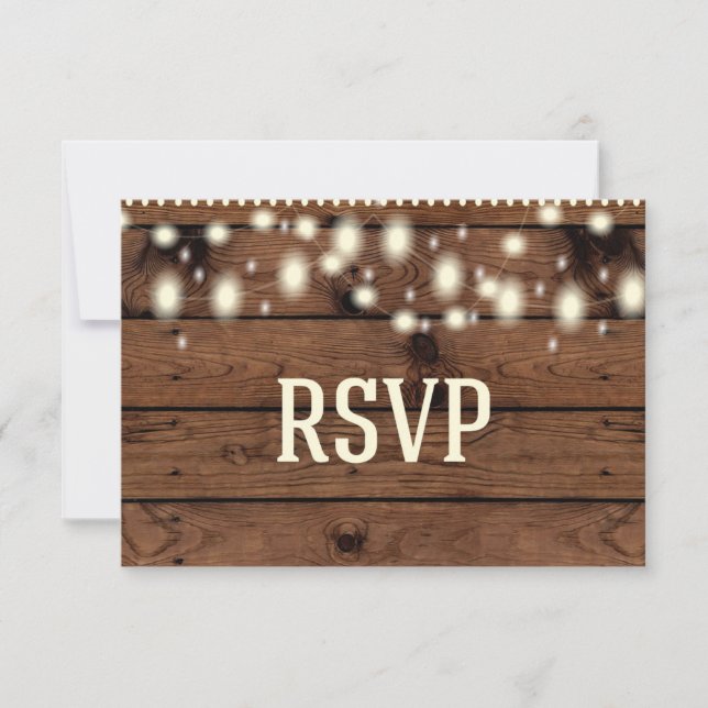 Rustikale RSVP-Karte, RSVP-Hochzeitkarte RSVP Karte (Vorderseite)