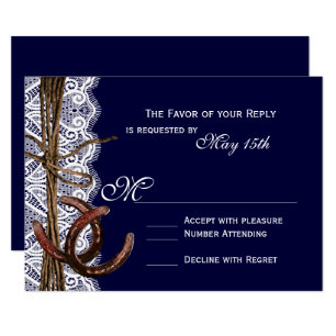 Rustikale RSVP-Karten der Marine RSVP Karte