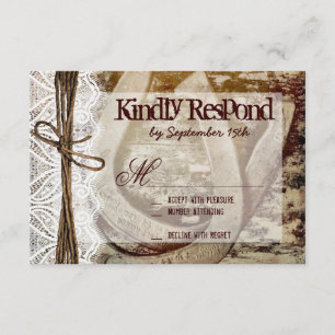 Rustikale RSVP-Karten für Hochzeiten RSVP Karte