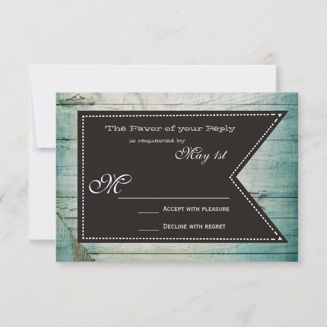 Rustikale RSVP-Karten für Hochzeitspaare RSVP Karte (Vorderseite)