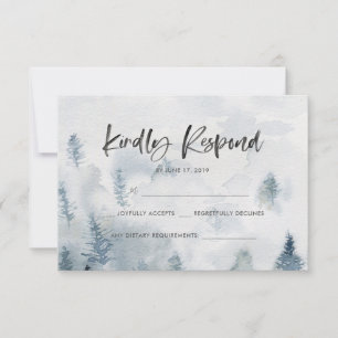 Rustikale RSVP-Karten für Wasserfarbenwald RSVP Karte