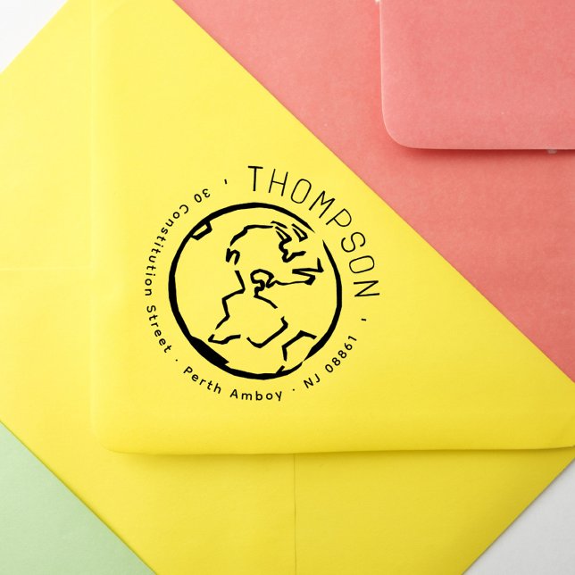 Rustikale Rücksendeadresse der Modernen Welt Ameri Gummistempel (Von Creator hochgeladen)