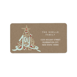 Rustikale Rücksendeadresse für Joy Holiday Adressaufkleber