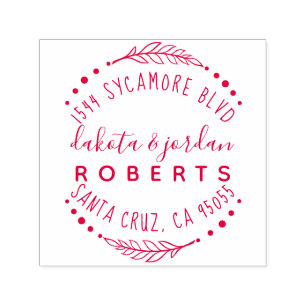 Rustikale Rücksendeadresse mit Handschrift Permastempel