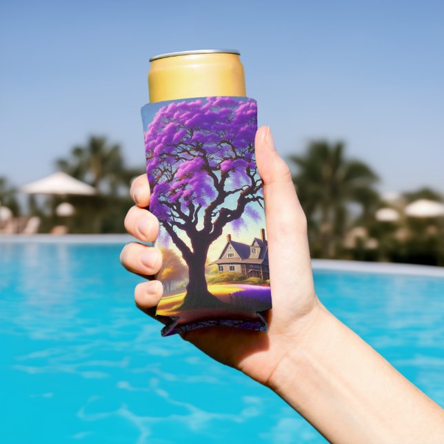 **"Rustikale Ruhe: Die Lila Jacaranda Embrace Selters Dosenkühler (In Situ Pool)