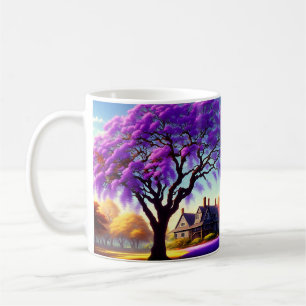 **"Rustikale Ruhe: Die Umarmung der violetten Jaca Kaffeetasse