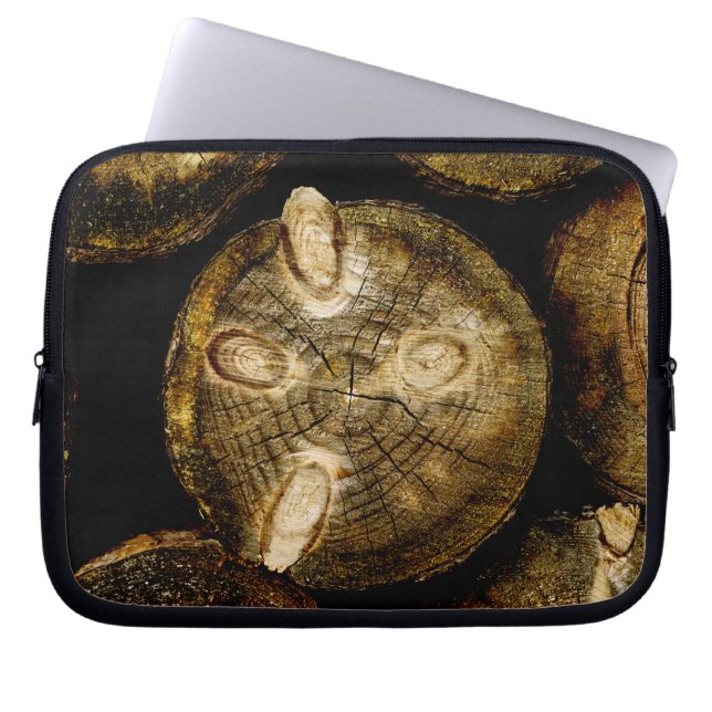 Rustikale Rundholzrolle Laptopschutzhülle (Vorderseite)